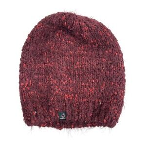 Cuddl Duds‎ Knit Beanie Hat Maroon Red Speckled Cap Winter Warm Accessory